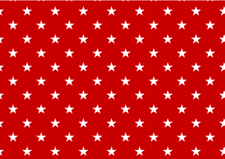 White Star Pattern on Red Background