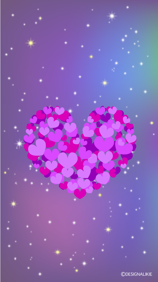 キラキラ紫ハートのバレンタインデー 無料の壁紙画像集 Illustlive