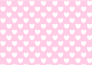 White Heart Pattern on Pink Background