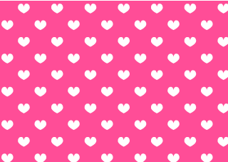 Pink and White Heart Pattern on Hot Pink Background