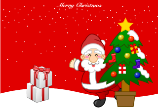 Santa Claus and Christmas Tree
