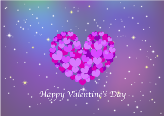 キラキラ紫ハートのバレンタインデー
