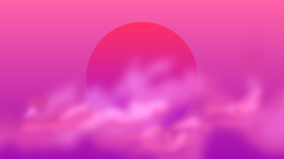 ピンクの太陽と雲