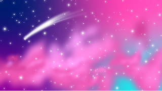 流れ星とピンク雲